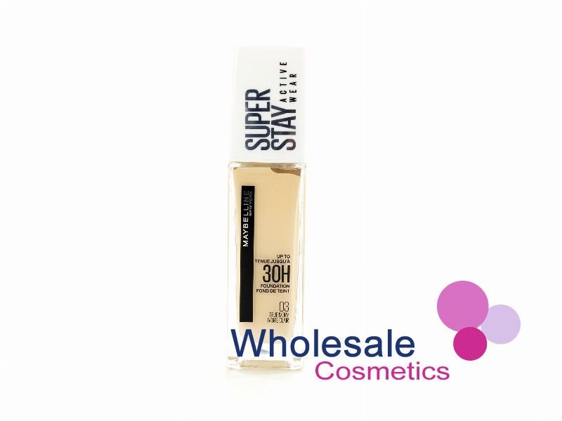 6 x Maybelline SuperStay Active Wear 30Hr Foundation Secuirty Label - 03 TRUE IVORY